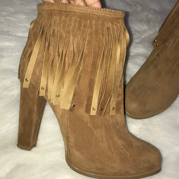 Forever 21 Light Brown Fringe Ankle Boots - Picture 5 of 5